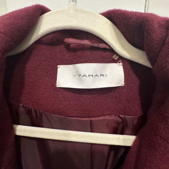 T Tahari Burgundy Shawl Coat - Size XL - Picture 7 of 9